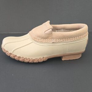 L.L. Bean Cream and Tan Moccasins